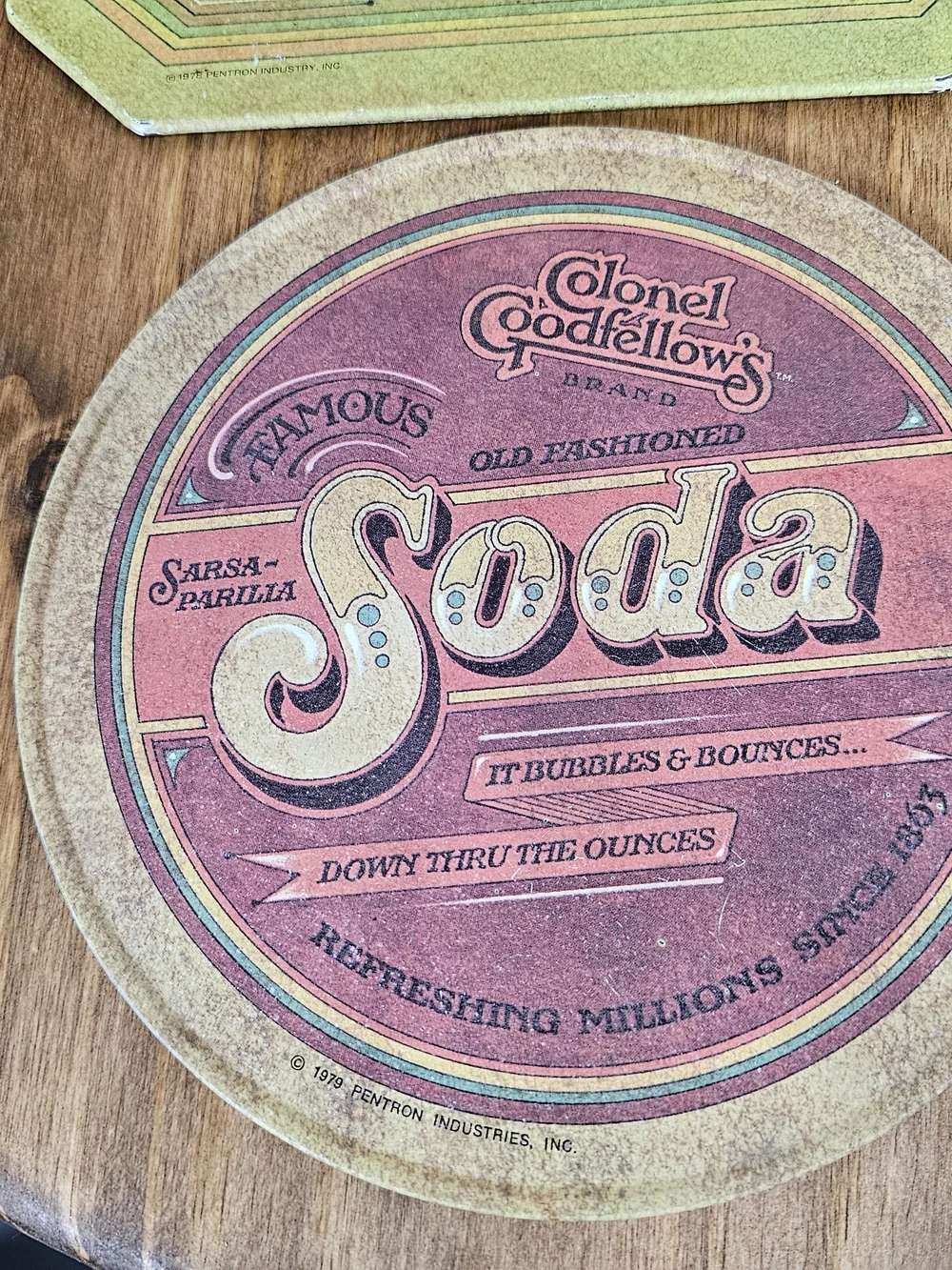 Colonel Goodfellow's Soda Round Decorative Kitchen Trivet - Vintage Red